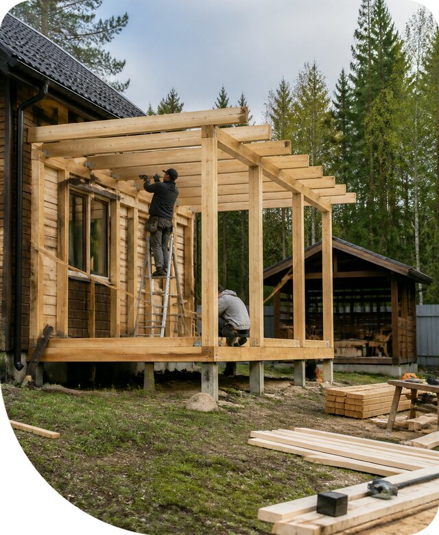 Строительство пристроек и построек на участке в Полевской